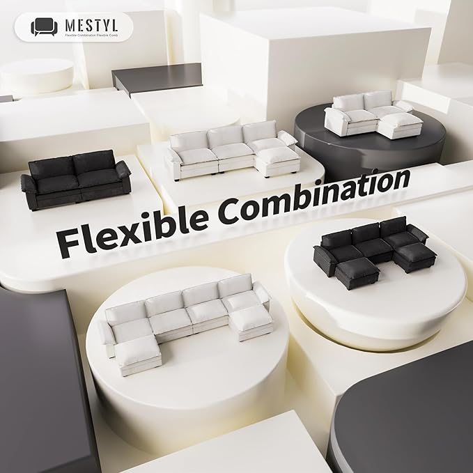 mestyl Modular Couch Single Seat, DIY U Shaped Couch & L Shaped Modular Sectiona