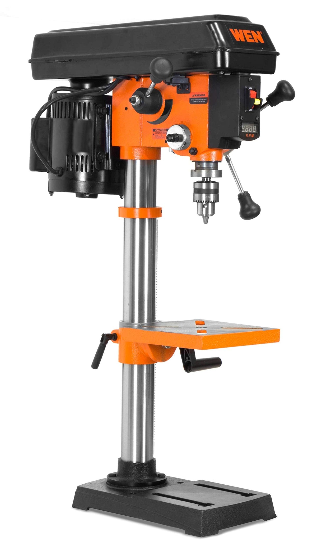 WEN 10-Inch Benchtop Drill Press, 6.2-Amp Variable Speed Motor with Cast Iron Construction, and Laser (DP1062V)