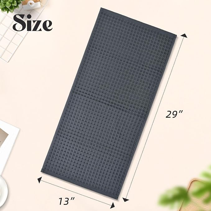Jacquotha Waffle Hand Towels for Bathroom 5-Piece – Cotton Quick Dry Lint Free
