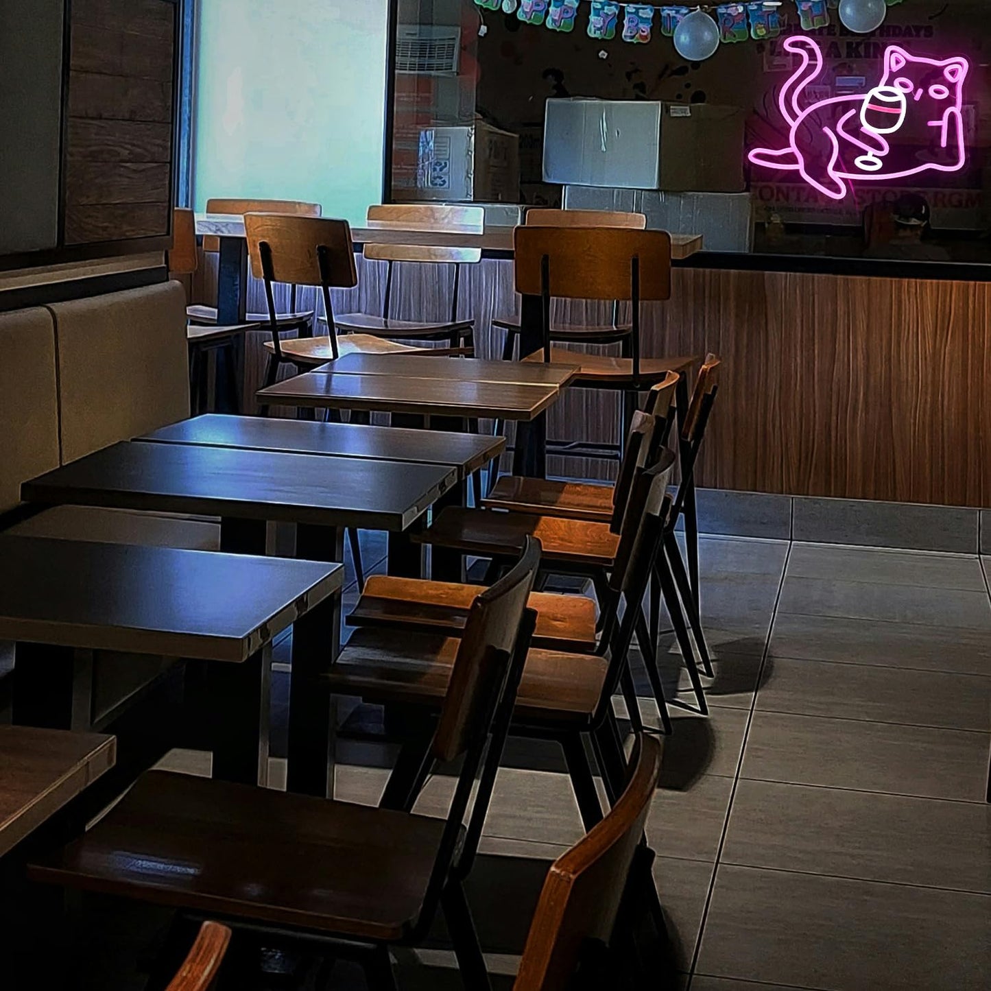 Cat Wine Glasses Neon Sign Dimmable LED Light Pink Cat For Wall Decoration Cocktail Neon Lights Powered By USB Light Up Signs For Bar Decor Living Room Cat cafe Art Dinning Room Cat Lover Gift