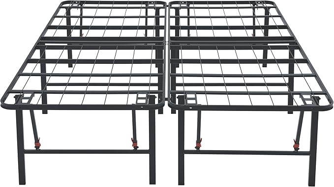 Amazon Basics Bed Frame with Storage, Foldable Metal Platform, Sturdy Steel