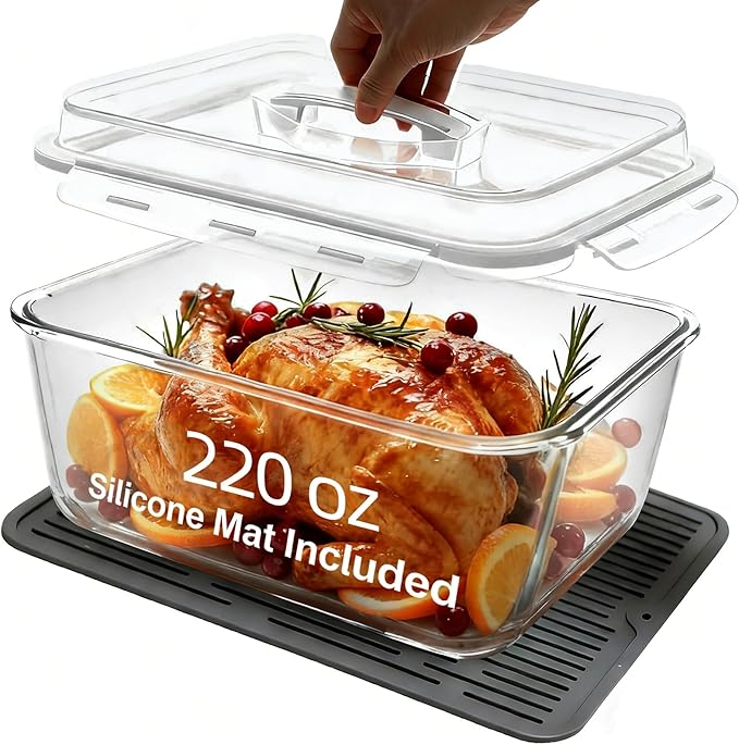 220 oz Extra Large Glass Storage Containers