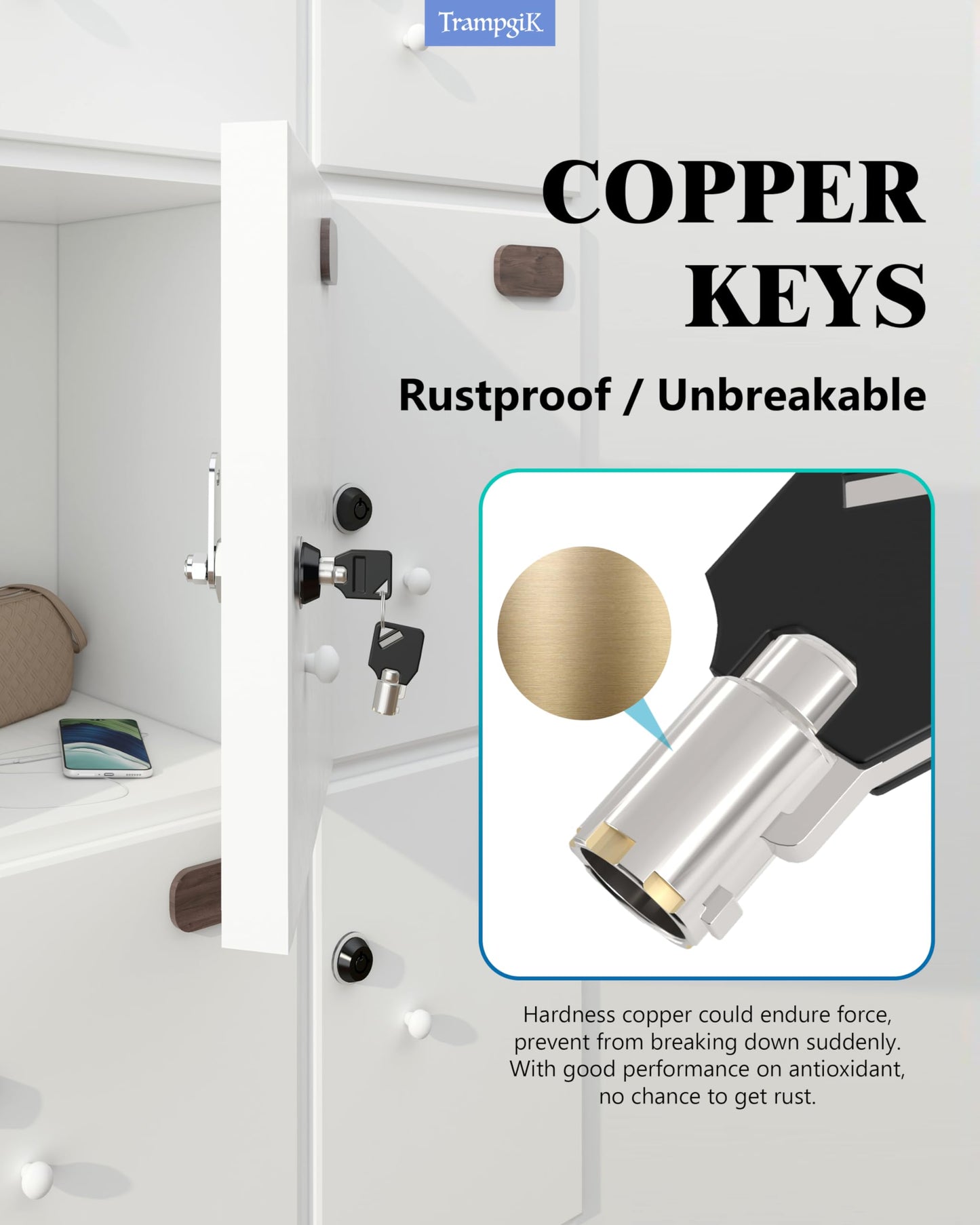 Trampgik RV Storage Locks, 7/8” Camper Compartment Storage Door Locks with Keys, for RV Camper Travel Trailer,Drawer Cabinet Toolcart Storage, 7/8 Inch 2 Locks with 4 Keyed Alike, Black