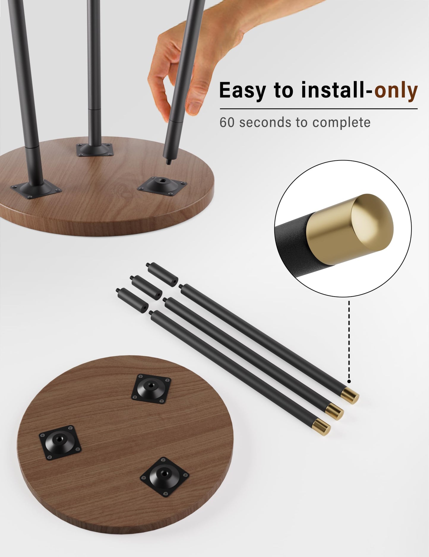SAKSUN Plant Stand Indoor 2 Pack: Adjustable Wood 16 Inch Plant Stand - Mid Century Modern Decor Corner Plant Stands for Indoor Plants - Small Round Plant Table Holder for Balcony Living Room Office