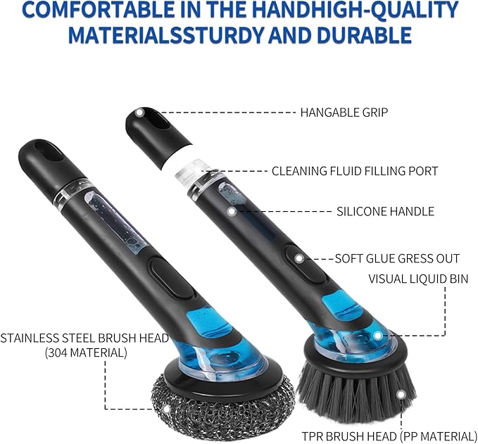 Kitchenware Cleaning Brush, Soap Cleaning Brush, Long Handle, No Dirty Hands