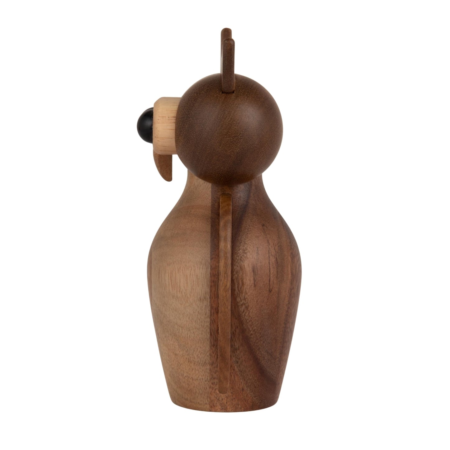Creative Co-Op Acacia Wood Owl Shaped Salt and Pepper Mill, Natural and Black Finish