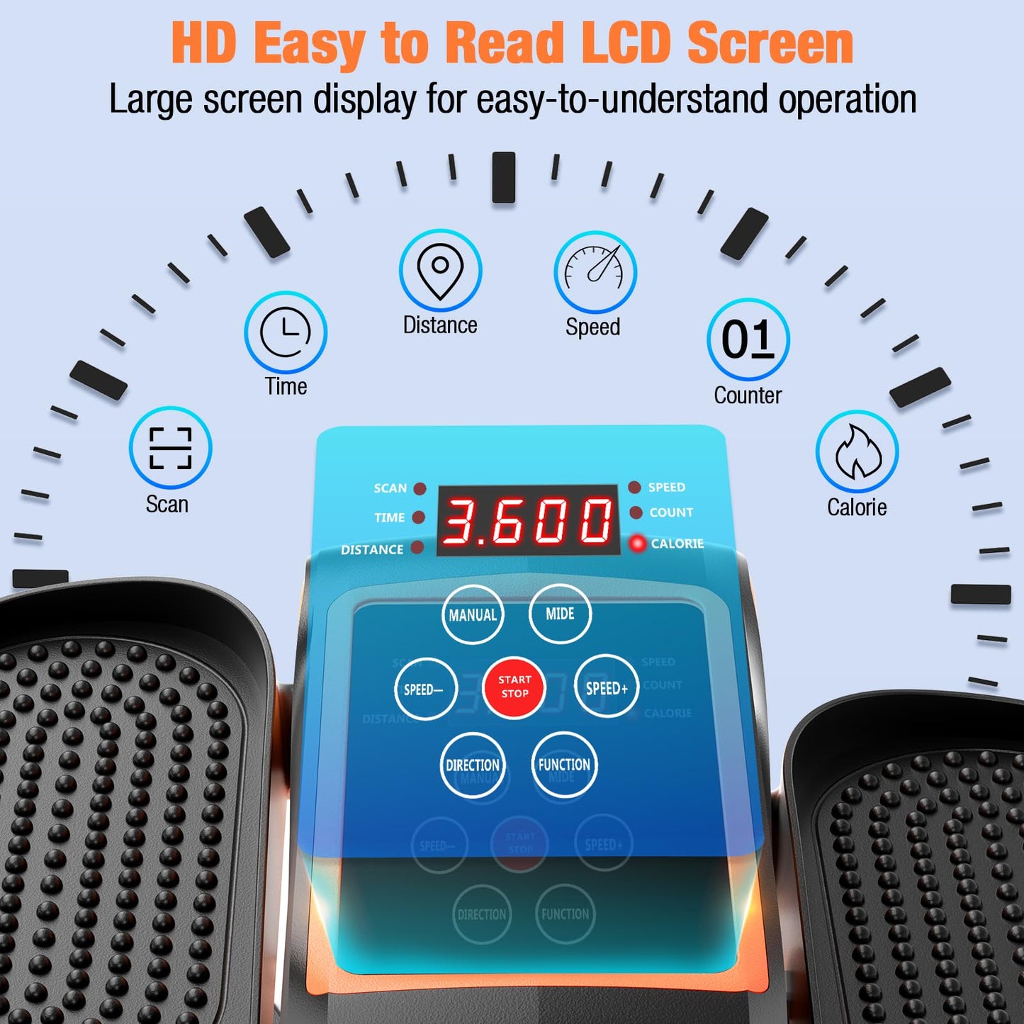 Under Desk Elliptical Machine, Ellipse Leg Exerciser as Seen on TV with Remote, 15 Adjustable Speed, Portable Elliptical Machine While Sitting for Seniors, Quiet for Home Office