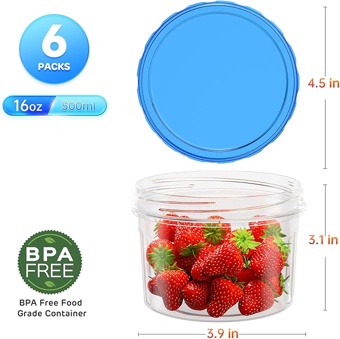 Freezer Storage Containers, Airtight Plastic Food Storage Containers