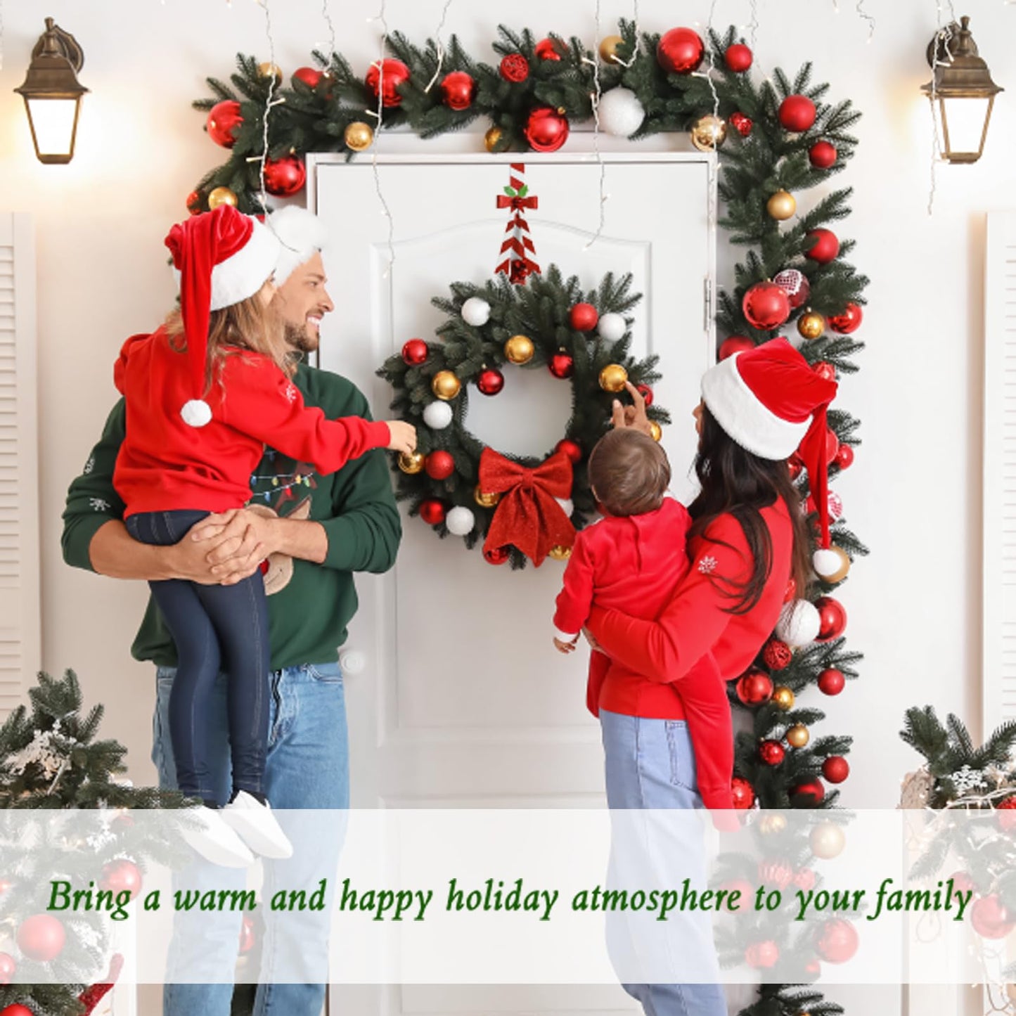 KEDONCHEN 2 Pack Wreath Hangers for Front Door,Christmas Decoration Metal Over The Door Wreath Hanger Ornament,Candy Cane Wreath Hanger