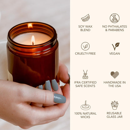 Bia Candle Co. No Man's Rose Candle, Fresh Rose Berry Moss Soy Candle, Green Apple, Perfume-Inspired, Hand Poured USA, High Fragrance Load, Lead-Free Wick, Reusable Glass Jar, Woman-Owned, 7 oz