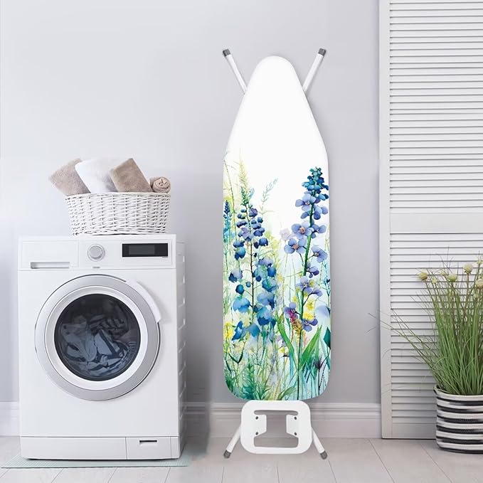 ZDCUSTOM Blue Flower Ironing Board Cover Iron Board Replacement Cover Resist