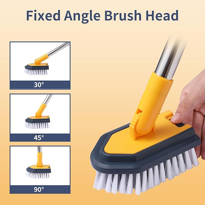 BOOMJOY Tub Cleaner Brush with Long Handle, No Scratch Shower Cleaning Brush