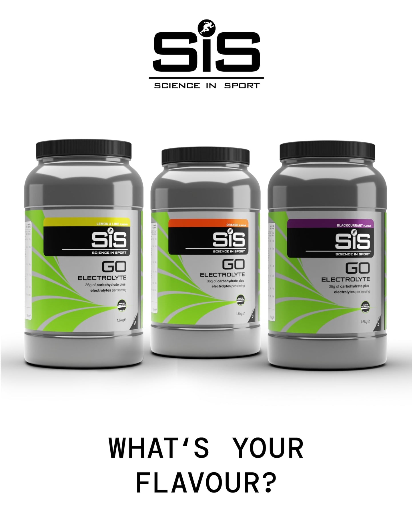 Science In Sport GO Electrolyte Powder Energy Drinks, High Carbohydrates and Sodium, Lemon and Lime Flavour, 40 Servings Per 1.6kg