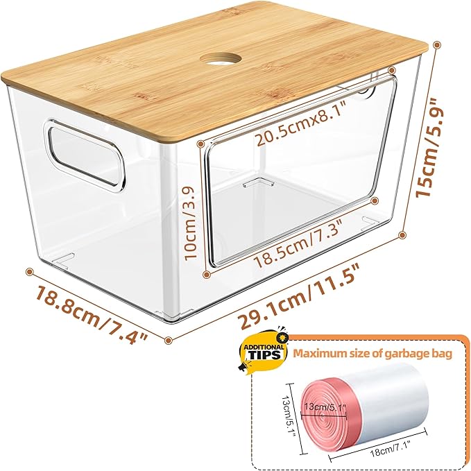 2 Pack Trash Bag Holder, Stackable Trash Bags Dispenser