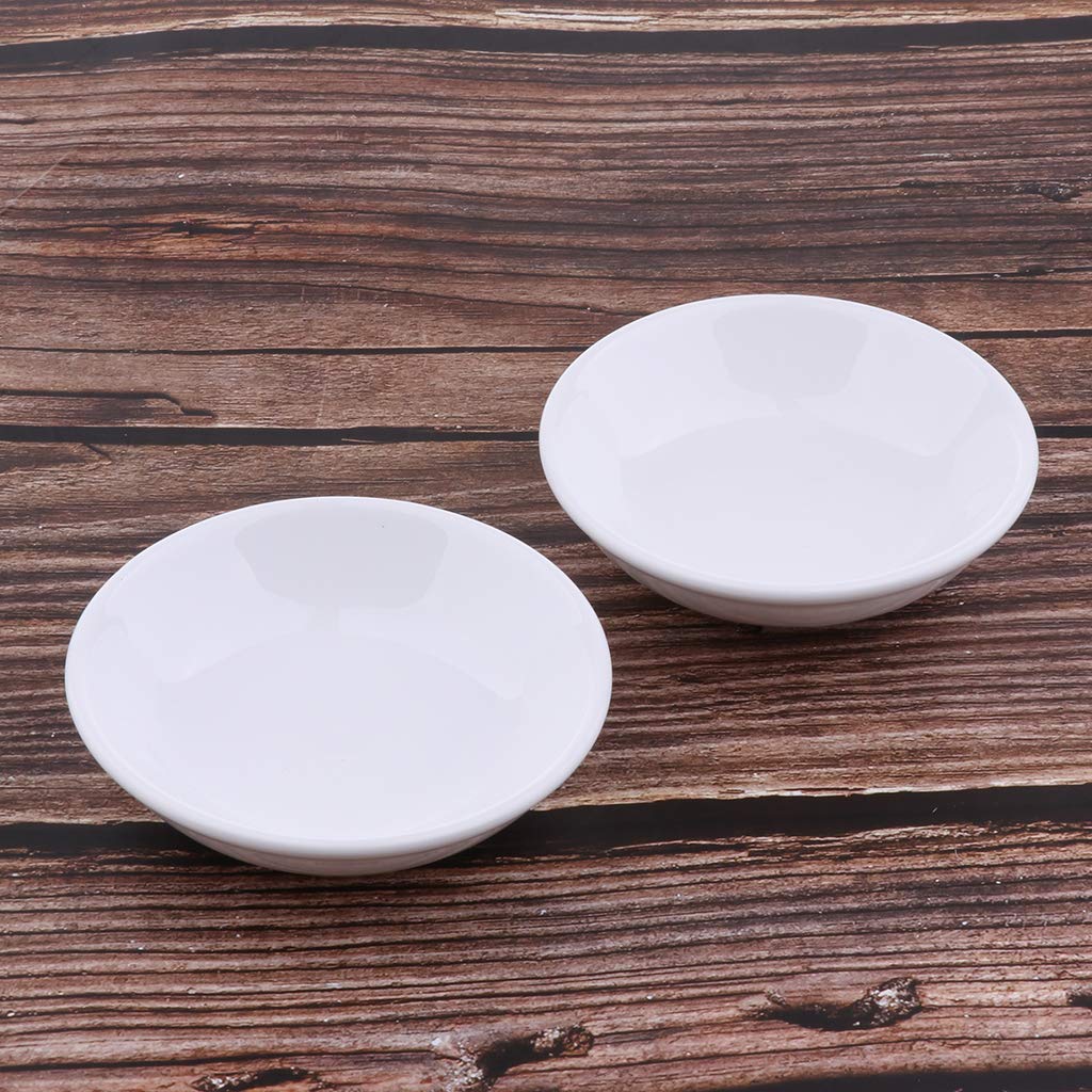 dailymall 2 Pcs 3.8 Inch Round Replacement Ceramic Dish For Electric Burner Warmer