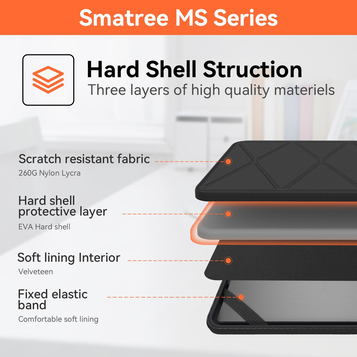 Smatree MS54T Hard EVA Protective Sleeve Case with Stand Compatible for 14 inch ASUS Vivobook 14 Notebook Bag