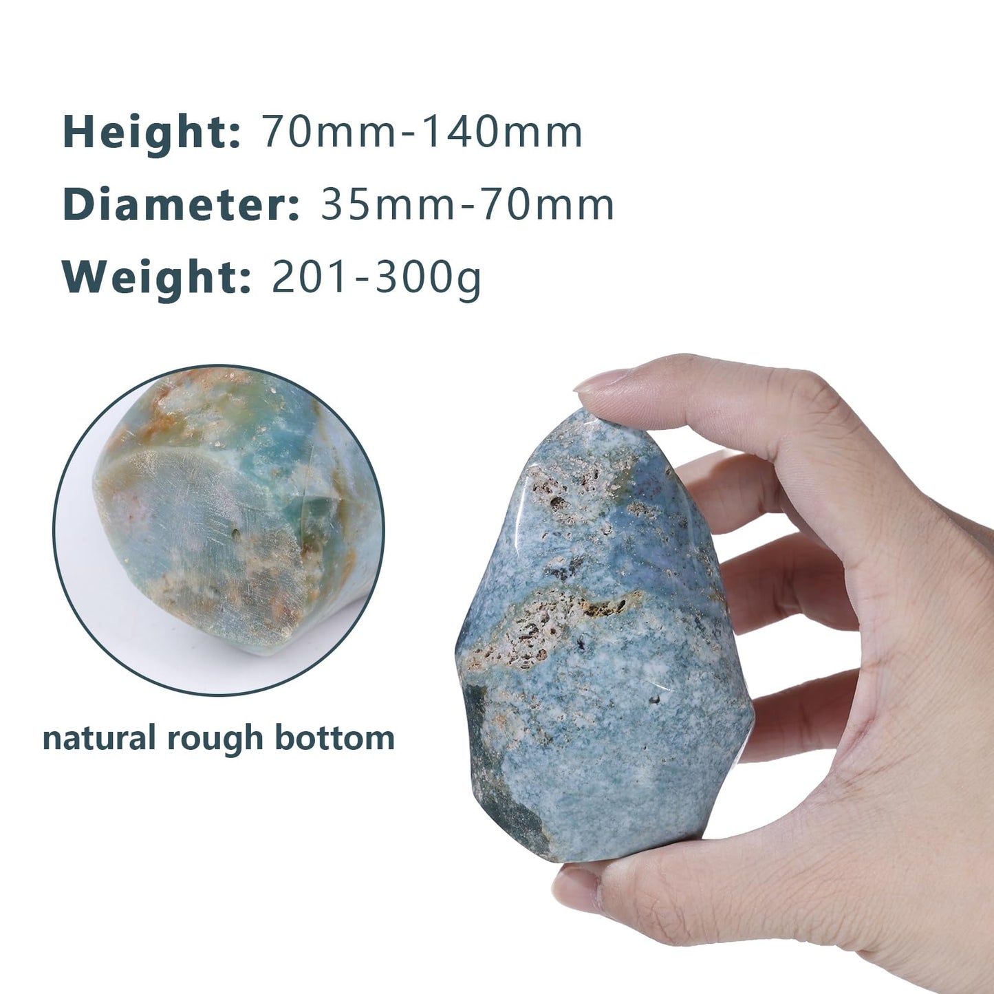 TUMBEELLUWA Ocean Jasper Crystal Obelisk Tower for Shelf Desk Decor, Flame Shaped Crystals and Healing Stones for Positive Energy 0.44-0.66 LBS