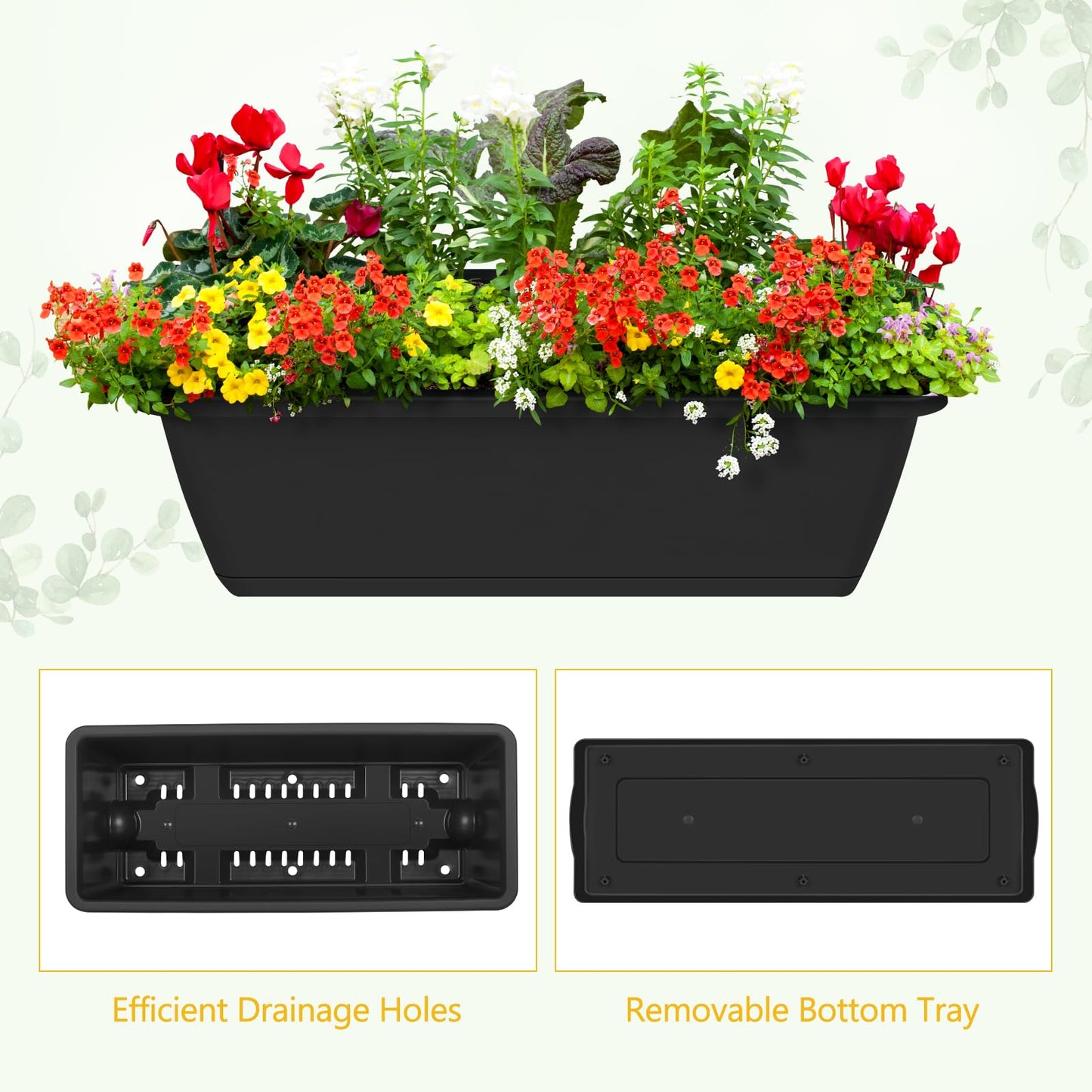 ETELI Vertical Raised Garden Beds Outdoor Elevated Herbs Garden Planter Boxes with Trellis and Legs 32.4" Flowers Beds Vertical Planters for Small Climbing Plant Vegetables Patio Balcony, Black