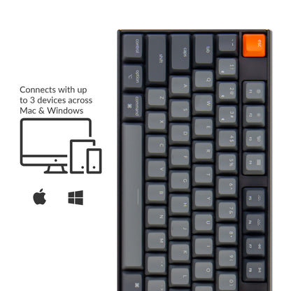 Keychron K10 Full Size 104 Keys Bluetooth Wireless Mechanical Gaming Keyboard for Mac Windows K Pro Brown Switch, Multitasking/White LED Backlight/USB C Wired Computer Keyboard