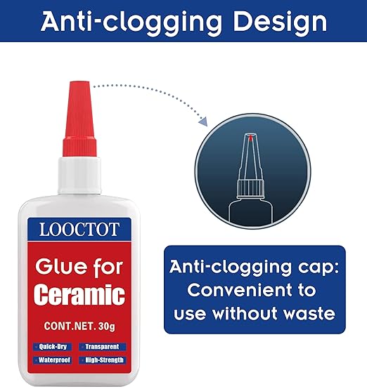 LOOCTOT 30g Ceramic Glue, China Porcelain and Pottery Repair, Super Instant