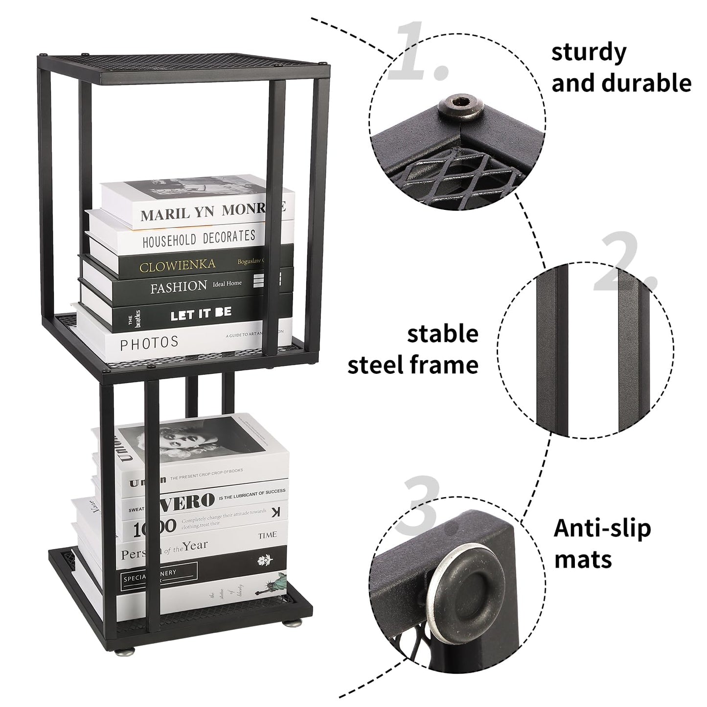 Dophenp 29" Plant Stand Indoor, 3 Tiered Corner with Heavy Duty Metal Mesh Shelf, Modern Decorative Flower Stand for Living Room Garden Patio