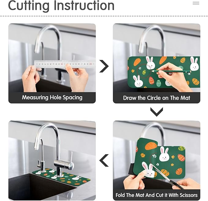 Kitchen Sink Splash Guard 1 PC 14.7 Inch Sink Faucet Mat Splash Guard