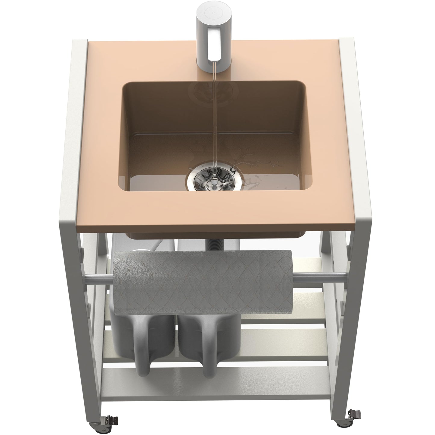 Splishkin Bathroom Vanity Sink, Portable Sink – Wash Station with Electronic Faucet, Adjustable Height, Dual Water Tanks – Ideal for Home, Camping, Art & Pottery Studios (Large Tank)