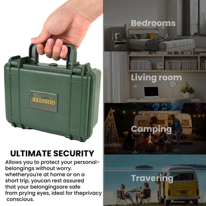 Gosstek Travel Storage Safe Locking Dry Box with 10 PCS Accessories, Durable Airtight ABS Hard Case – Heavy Duty Organization Container for Travel & Home, Great Gift Choice. Green