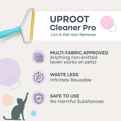 Uproot Cleaner Pro Pet Hair Removal Tool - Special Dog Hair Remover Multi Fabric Edge and Carpet Rake by Uproot Clean - Cat Fur Remover for Couch, Pet Towers, Rugs, Cat Mats and Trunks & Much More