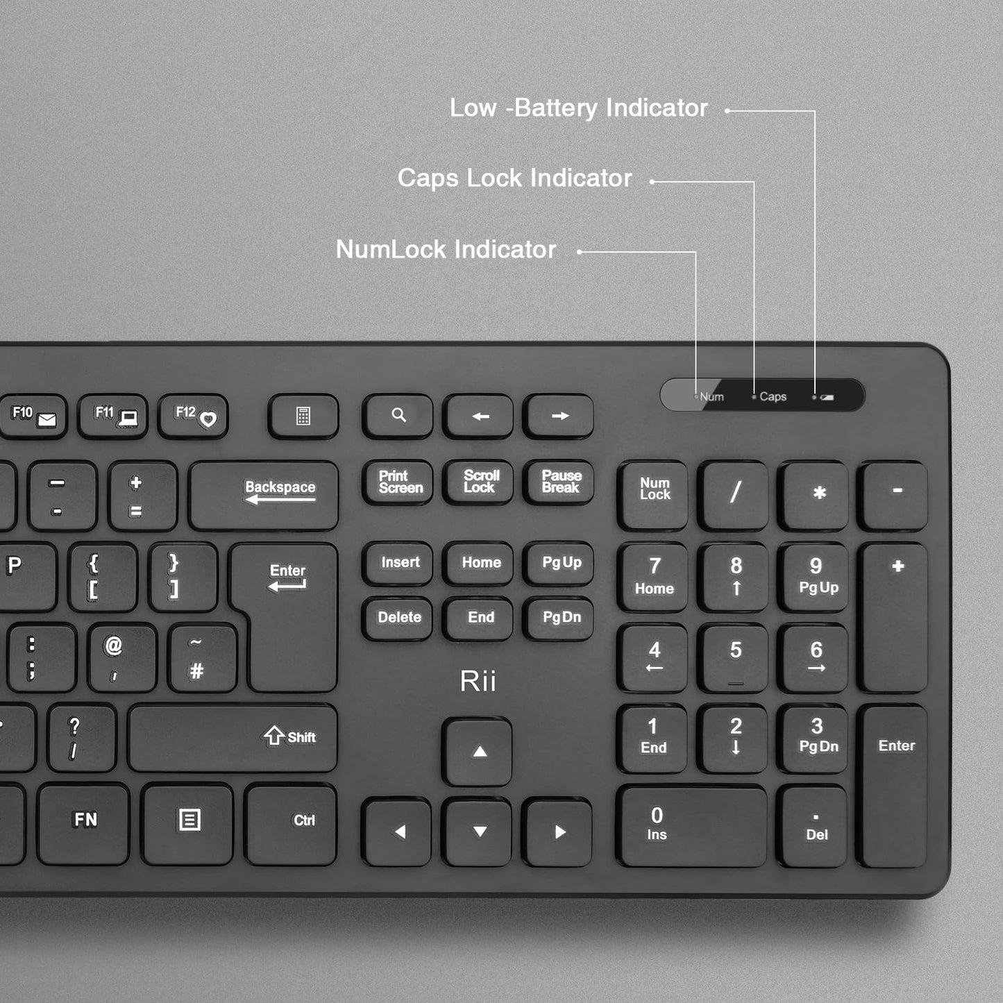 Wireless keyboard and Mouse Set,Rii RK200 Standard Full Size Wireless Keyboard and Mouse 104 Keys for Work Office Home UK Layout(AAA Batteries not Include)