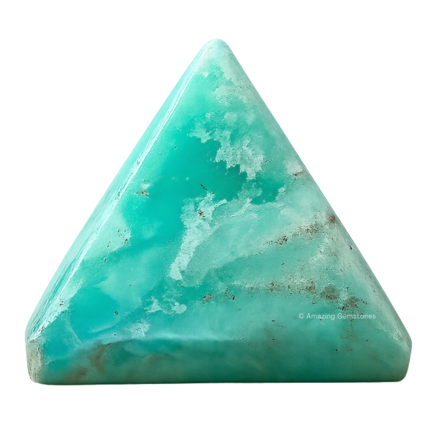 Amazing Gemstone Caribbean Calcite Pyramid Crystal Healing Stones - 1.5" Great Pyramid Figurine of Natural Stone Pyramid for Meditation, Reiki, Chakra Balancing and Crystal Pyramids Grid