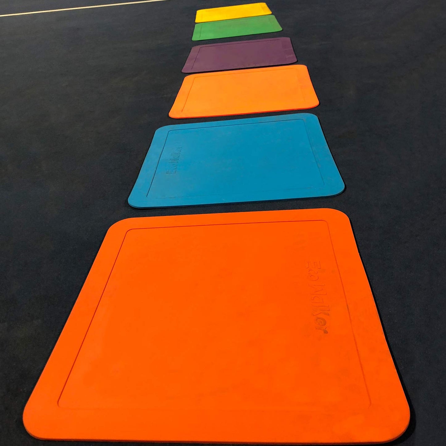 Eco Walker 12inch Flat Square Spot Marker Multi-Color Exercise Kids Floor Playmat (12pcs)