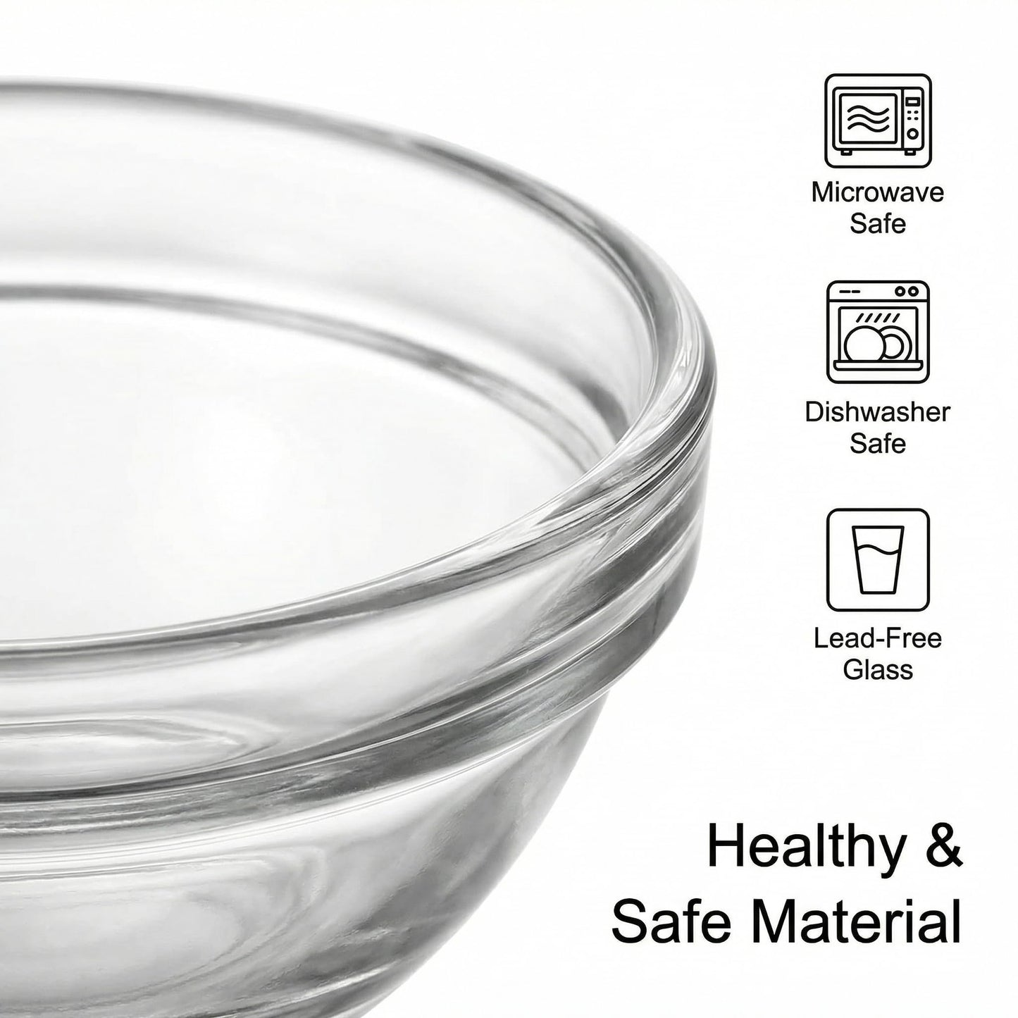YARNOW 6 Pcs 1.5oz Small Glass Bowls Mini Prep Dish Stackable Pinch Bowls for Dipping Sauce Condiment Spices Ramekins for Dessert Pudding Jelly Custard Cups