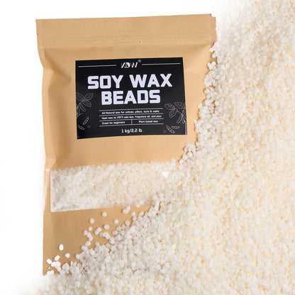 KDW Soy Wax Beads for Candle Making 2.2lb Bag Natural Premium Granular for DIY Candle Making Clean Burning Low Soot
