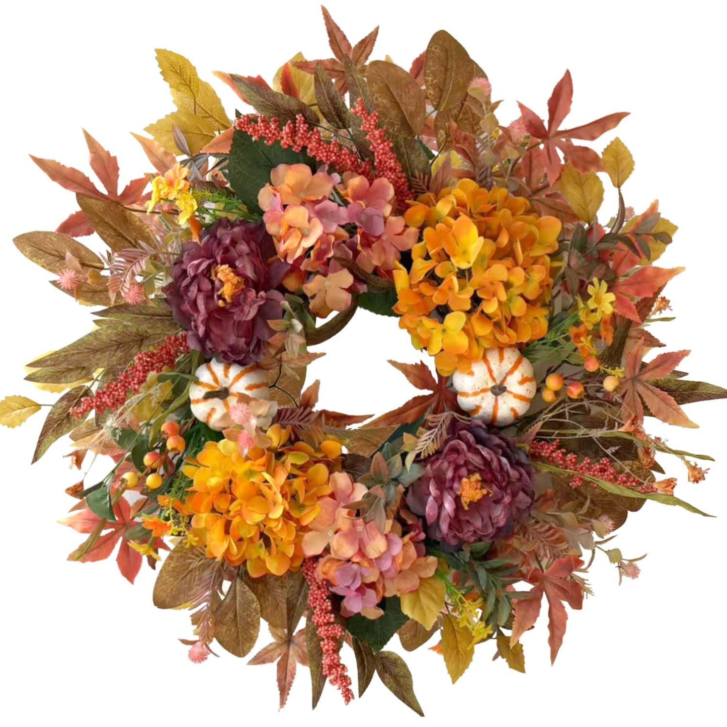 WANNA-CUL 24 Inch Fall Harvest Front Door Wreath Autumn Thanksgiving Decor