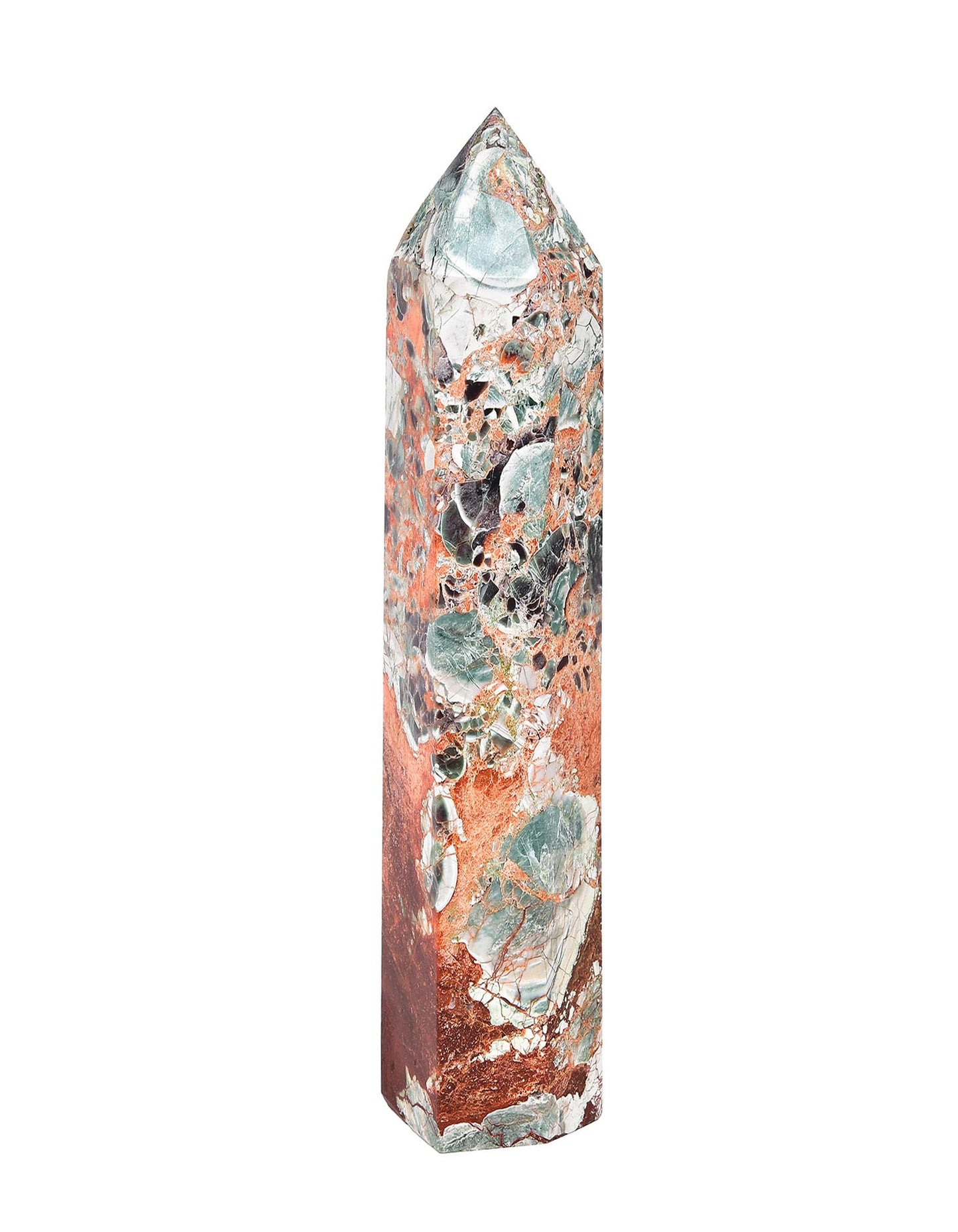 AMOYSTONE Raw Agate Crystal Obelisk 3.5-4LB - Natural Geode Hexagonal Tower for Energy Healing, Meditation, Geological Display