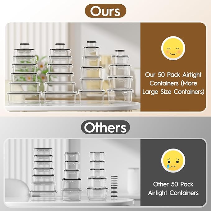 50 PCS Food Storage Containers