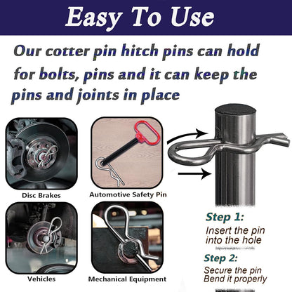 Ironking 90 Pcs 6 Sizes Stainless Steel Hitch Pin Clip R Clips Retaining Pins Tractor Cotter Pin Hair Pin Assortment Spring Clip Retainer Pins Kit for Hitch Pin Lock System, Trucks, Engine Repair