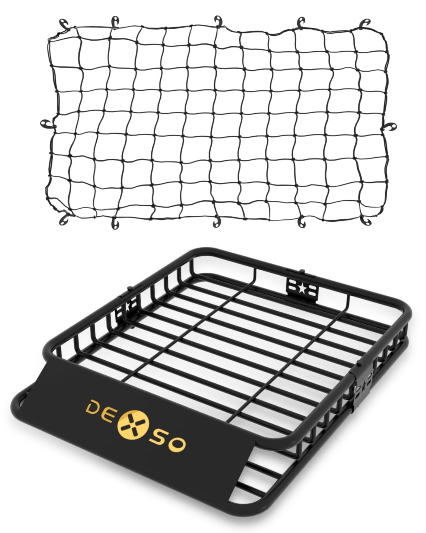 51" X 36" Universal Roof Rack Cargo Basket with Cargo Net, 200 Lbs Capacity Rooftop Luggage Rack for SUV, Car & Truck, Heavy-Duty Roof Rack Accessories Carrier