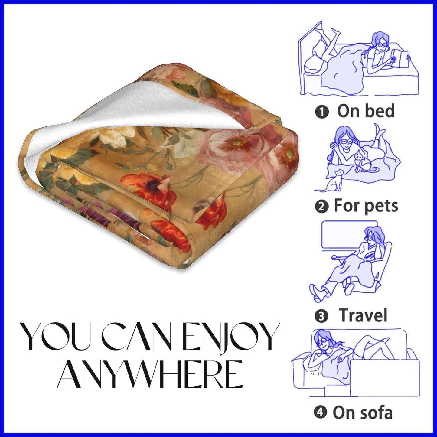 xmwjfd Sweet Squirrel Blanket, Cozy Plush Playful Squirrels Throw Blanket for Couch Bedroom Outdoor, Lightweight Soft Flannel Travel Blankets, Gifts for Women Adults Kids, Warm Decor 50"×60"