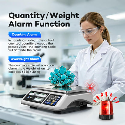 JINXUAN Counting Scale 88lb/40kg x 0.5g Industrial Scale lb/oz/g/kg Digital Parts Scale with Dual LCD Display, Rechargeable Inventory Scale for Small Parts Coins Pieces Tickets, Precision Gram Scale