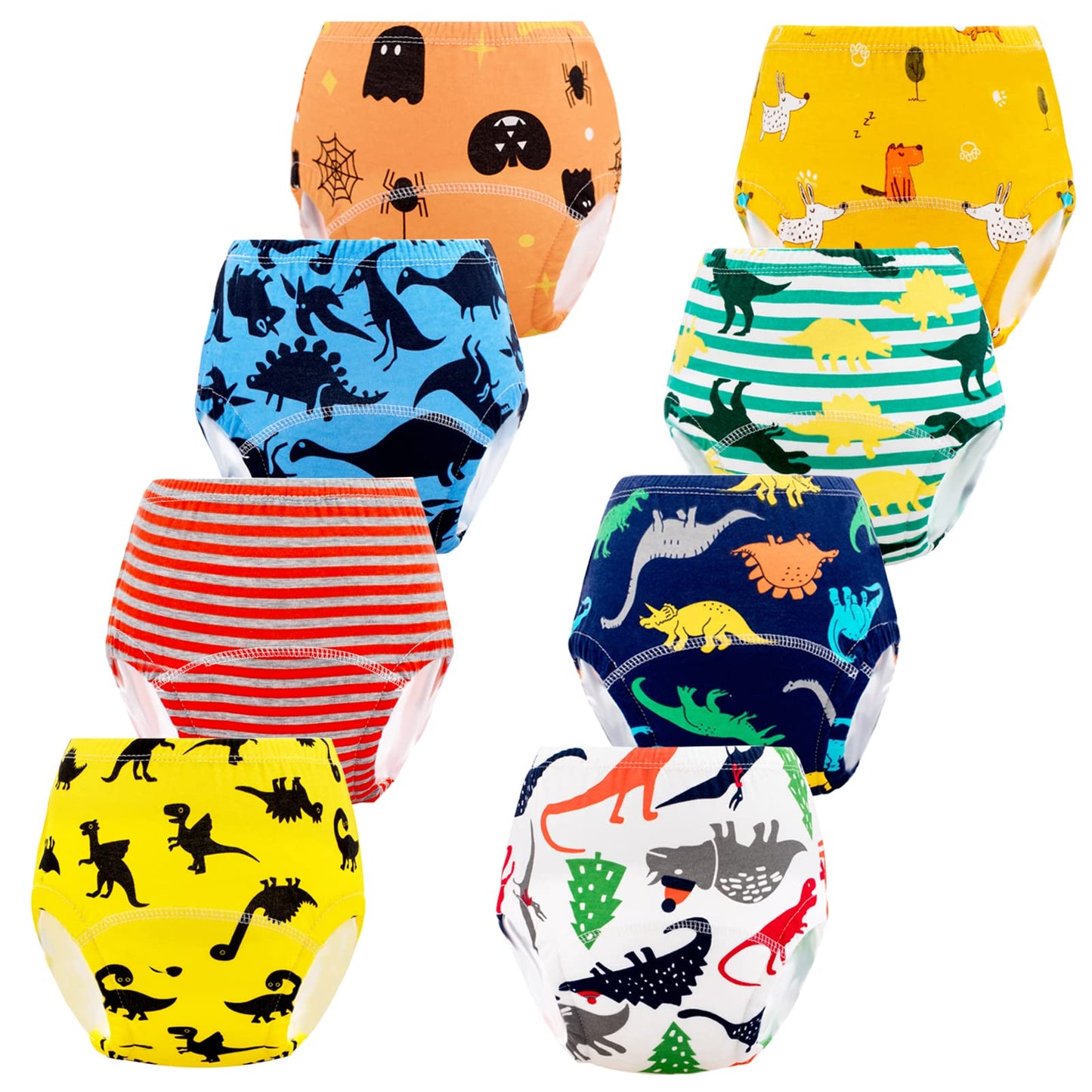JackLoveBriefs Potty Training Pants for Toddlers Boys Cotton Potty Training Underwear 2-3 Years (8 Packs, S, Multicolor)