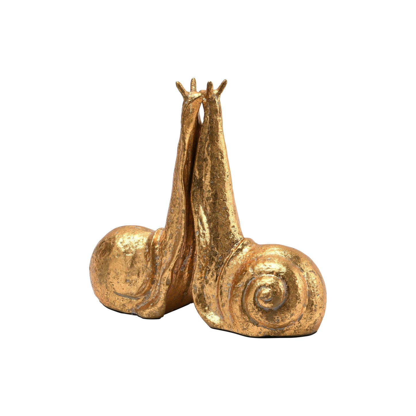 Creative Co-Op Decorative Distressed Cast Metal Snail Bookends, Gold