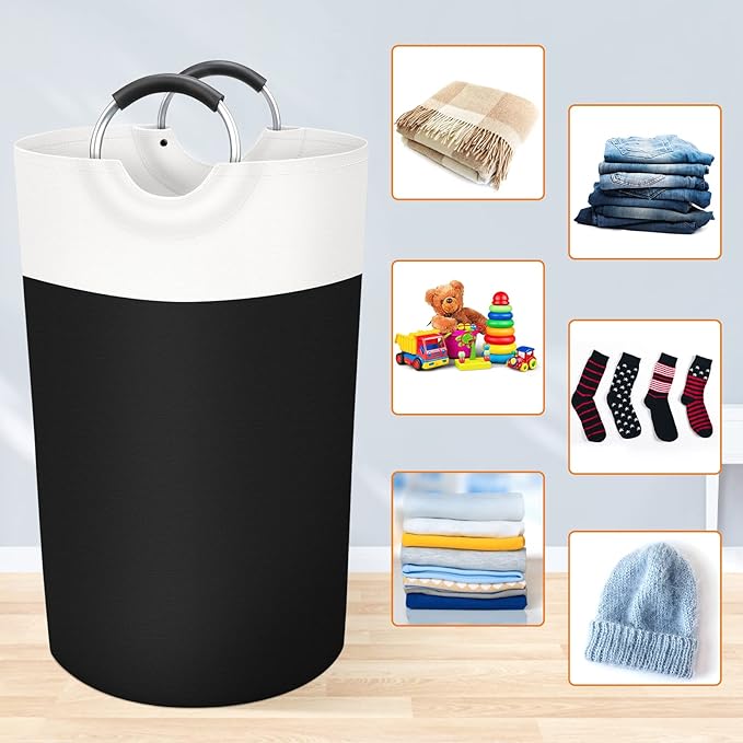BlissTotes 90L Laundry Basket, Freestanding Laundry Hamper, Collapsible Dirty