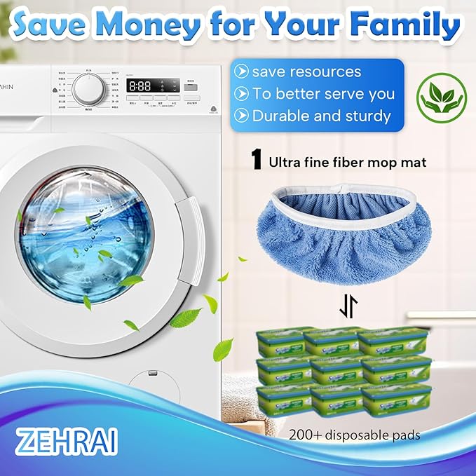 6 Pack Reusable Microfiber Mop Pads Compatible