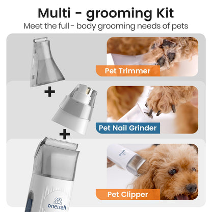 oneisall Dog Grooming Kit with Vacuum,Dog ClippersVacuum,12000Pa Powerful Suction 99% Pet Hair,Pet Grooming Vauum Kit with 7 Proven Tools for Shedding