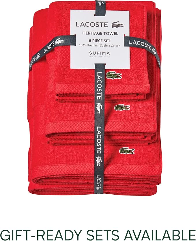 Lacoste Heritage 100% Supima Cotton Bath Sheet, Formula One, Premium Super Soft
