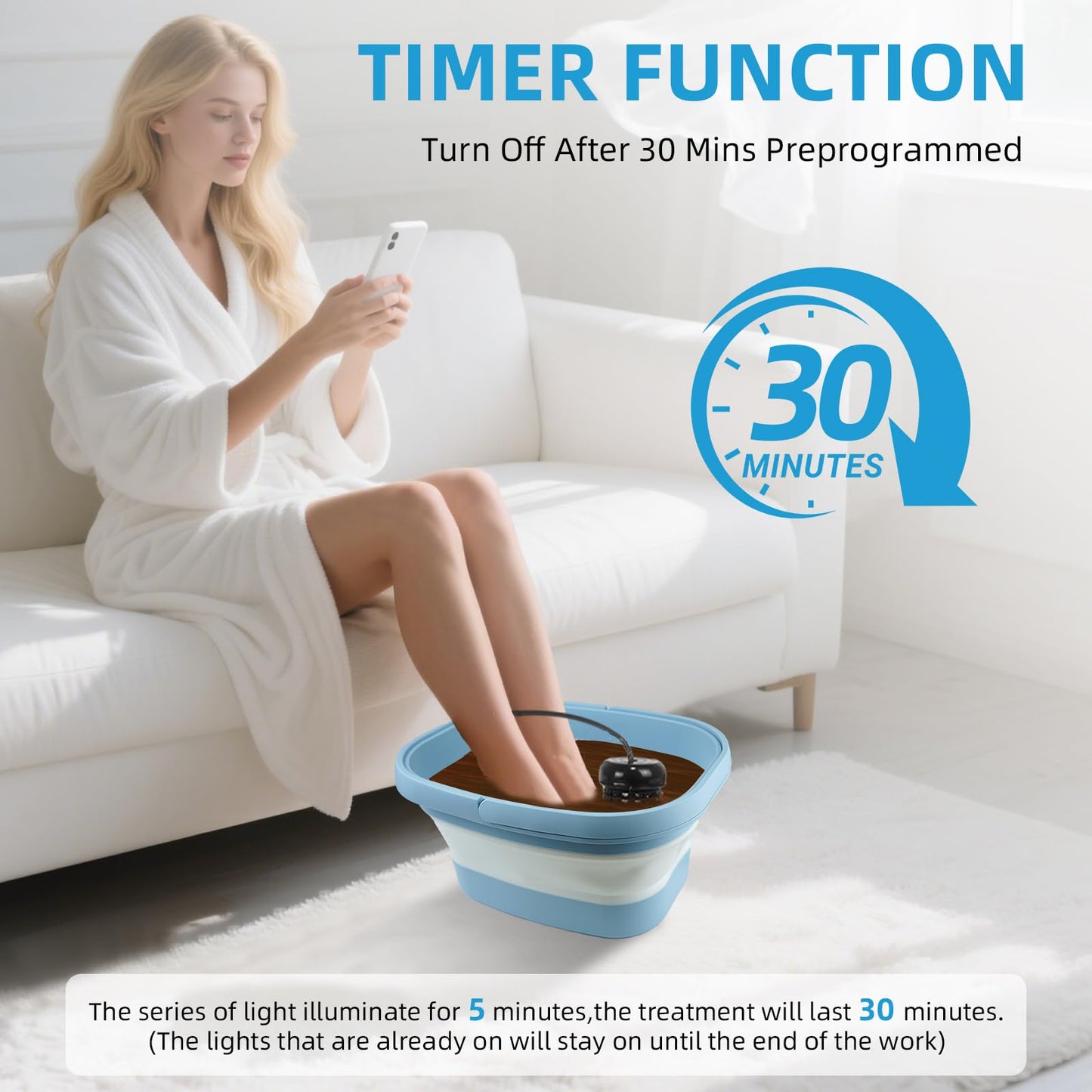 teepten Ionic Foot Bath Detox Machine, Ionic Foot Spa to Remove Toxins with 2 Arrays, 80 Disposable Foot Bath Liners, Detoxification Sea Salt, Folding Bathtub, Gift for Women & Men