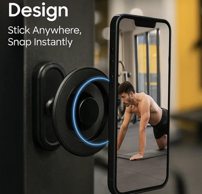 meexzoom Magnetic Phone Holder for Gym, 360° Rotation Adjustable Strong Magnets, Gym Accessories, Phone Mount to Metal Surfaces, Gym Essentials for Men and Women