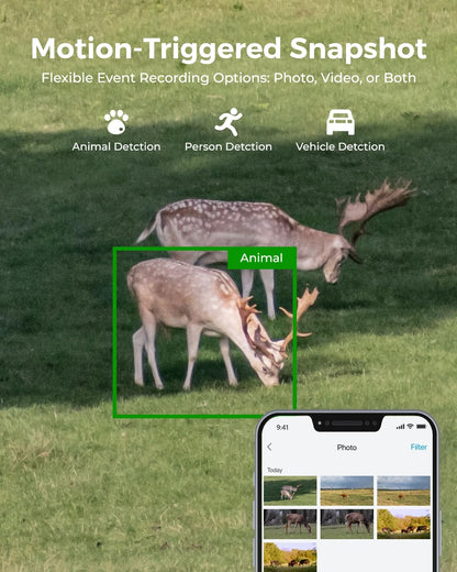 REOLINK 4K Dual Lens 4G Cellular Trail Camera, Wireless Auto Tracking Security Camera Outdoor, 6X Hybrid Zoom, No-Glow IR, SIM Card Included, Waterproof for Wildlife, TrackMix LTE Trail+Solar Panel 2